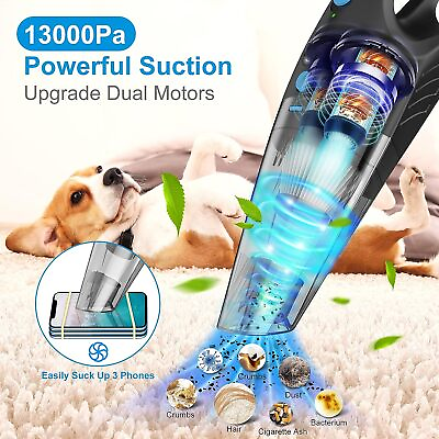 #ad Handheld Car Vacuum Cleaner Battery Car Wireless Rechargeable 13000Pa