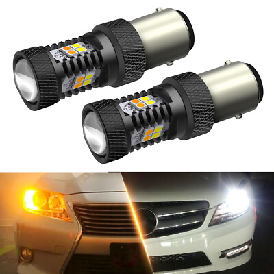 #ad AUXITO 2x White Yellow Color LED 1157 2057 Parking Light Turn Signal Light Bulb $19.99
