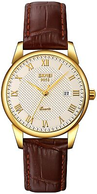 #ad Mens Analog Quartz Watch Roman Numeral Business Casual Wrist Watch Classic Ca...