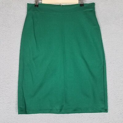 #ad NEW Urban Coco Women#x27;s XL Skirt Midi Pencil Straight Pull On Stretch Green