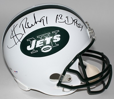 #ad Sheldon Richardson Signed Jets Full Size Helmet Inscribed quot;13 DROYquot; PSA COA