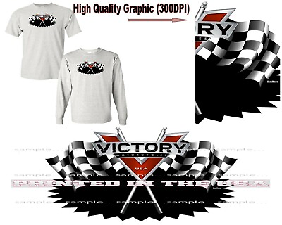 #ad Victory Brand Motorcycle Cruiser Model Logo Art DigiRods Gray T Shirt S 5X