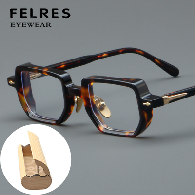 #ad Acetate Frame Square Eyeglasses Men Classical Premium Eyewear With Bamboo Box