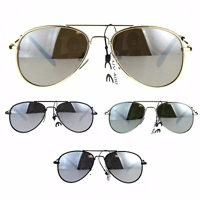 #ad #ad Kids Boy Silver Mirror Lens Classic Pilots Metal Wire Rim Sunglasses