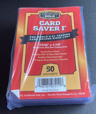 #ad 50 NEW Card Saver 1 Cardboard Gold PSA Graded Card Saver 1 50 Ct Holders New