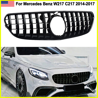 #ad For 2015 2017 Benz C217 W217 S Coupe S400L S500 S550 Gloss Black GTR Hood Grill