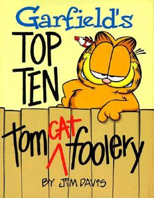 #ad Garfields Top Ten Tom Cat Foolery Hardcover By Davis Jim GOOD