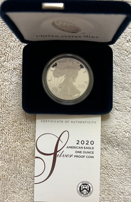 #ad 2020 W Proof Silver America Eagle Coin Box amp; COA