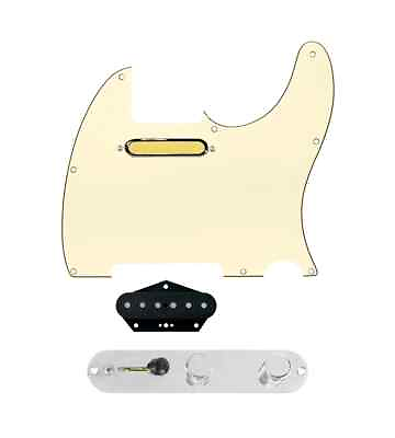 #ad 920D Gold Foil Pickup 4 way Loaded Aged White Chrome Pickguard for Tele Guitar