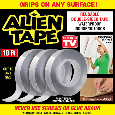 #ad Alien Tape Nano Tape Stick Nano Tape Locks Anything Without Screw Reusable Tape