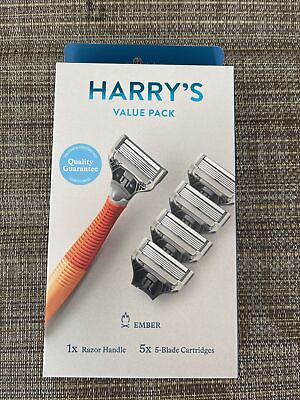 #ad Harry#x27;s Value Pack Contains 1 Ember Razor Handle And 5 5 Blade Cartridges