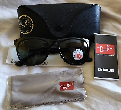 #ad Ray Ban RB4184 54mm Men#x27;s Square Sunglasses Black Polarized Green