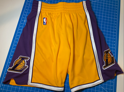 #ad MITCHELL amp; NESS Angeles Lakers 2009 10 KOBE Bryant GASOL AUTHENTIC Yellow SHORTS