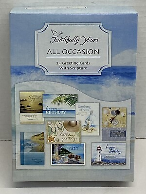 #ad BOX 24 Christian ALL OCCASION Greeting Cards Bible Scripture Inspirational Verse