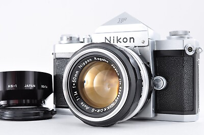 #ad Nikon F Eye Level Silver 35mm Film Camera S Auto 50mm f 1.4 From Japan Exc3