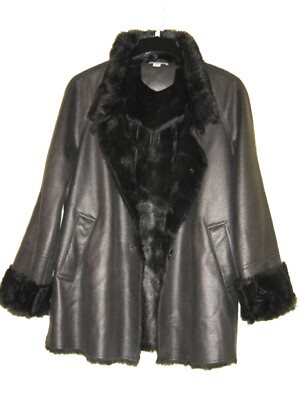 #ad Coldwater Creek Women#x27;s Winter Church metallic A line Coat Jacket size M $230