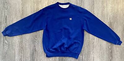 #ad Vintage Champion Eco Authentic Sweatshirt Navy Blue Pullover Sweater Size Medium