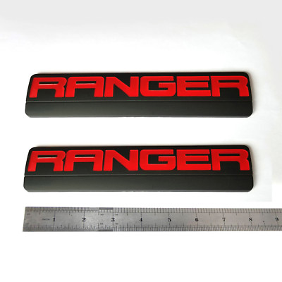 #ad 2x OEM Black RANGER Badges Emblem 3D logo Fender for F150 F 150 Red