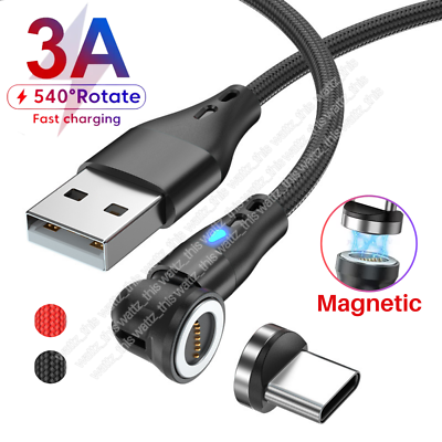 #ad 540° Rotate Magnetic Phone Charger Type C Charging Cable For Samsung iPhone 15