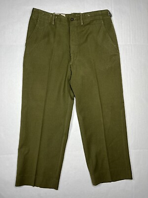 #ad Vintage RARE US MILITARY PANTS Uniform Size Short MEDIUM MEN ARMY USA Green
