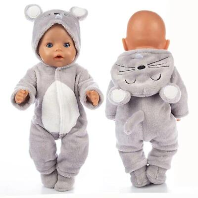#ad 2pcs set Suitshoes Dolls Outfit for 43cm Baby Doll Cute Jumpers Rompers 17 Inch