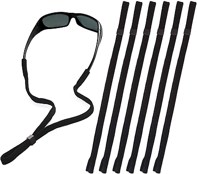 #ad Black glasses straps for men and women: 6 pack