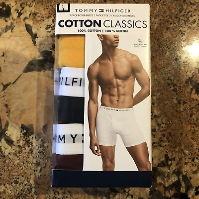 #ad Tommy Hilfiger Mens Briefs All Cotton Large Cotton Classics