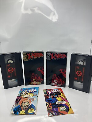 #ad Marvel X MEN The Animated Series Creators Choice #1 #2 VHS Set With Comics
