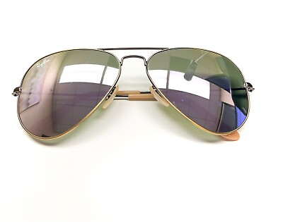 #ad Ray Ban RB 3025 167 4K Aviator Sunglasses Bronze Lilac Mirror Flash 58mm