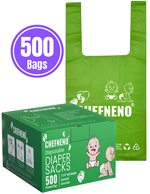 #ad Baby Diaper Disposal Sacks w Handles 500 Count Earth Friendly Unscented Bags