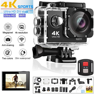 #ad 4K Action Camera Sport Video Underwater Waterproof Camera Wifi Remote For Go Pro