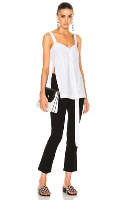 #ad NWT Calvin Klein Collection 6 Laro Dry Cotton Tailoring Top White