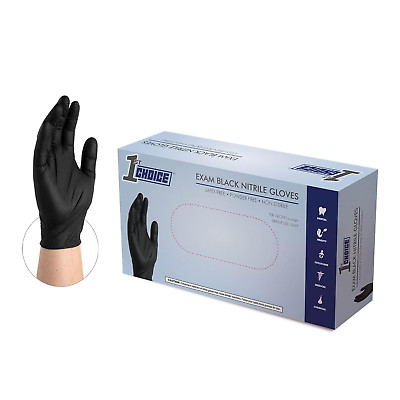 #ad Black Nitrile Gloves Box of 100 Large Gloves Disposable Latex Free Exam Grade