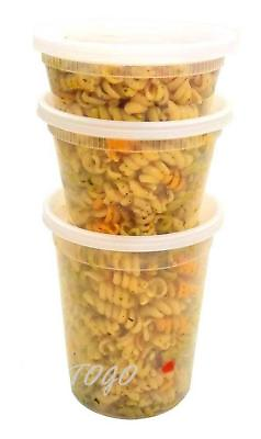 #ad 8 16 32 oz Plastic Freezer Deli Food Soup Container with Lid Lid 100% BPA Free
