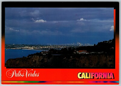 #ad Palos Verdes Peninsula with Los Angeles in the Background CA Postcard