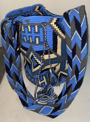 #ad Wayuu Colombian Mochila Authentic Handmad Cross Body Bag Finest Large