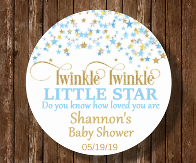 #ad 30 Round Baby shower stickersboytwinkle twinkle little startagsfavorslabels