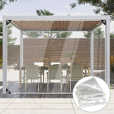 #ad Transparent Tarp with Grommets Heavy Duty Waterproof PVC Canopy Patio Enclosure