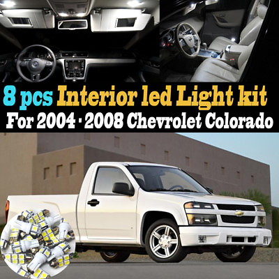 #ad 8Pcs Super White Car Interior LED Light Kit Package for 2004 2008 Chevy Colorado