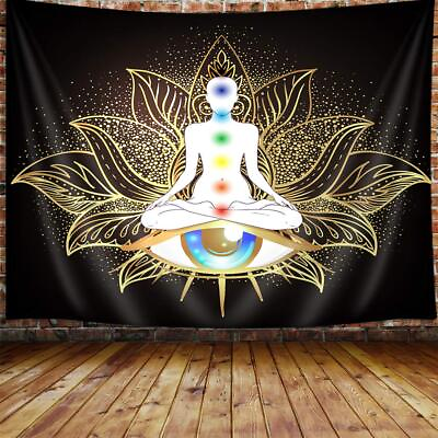 #ad Yoga Meditation Seven Chakra Mandala Extra Large Tapestry Wall Hanging Fabric $13.36