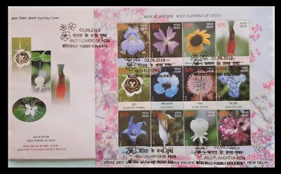#ad 115. INDIA 2013 STAMP SHEETLET WILD FLOWERS OF INDIA FDC C $20.06