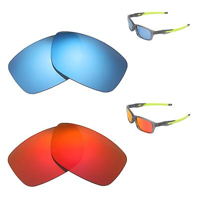 #ad Walleva Fire Red Ice Blue Polarized Lenses For Crosslink 55 OX8030 Series
