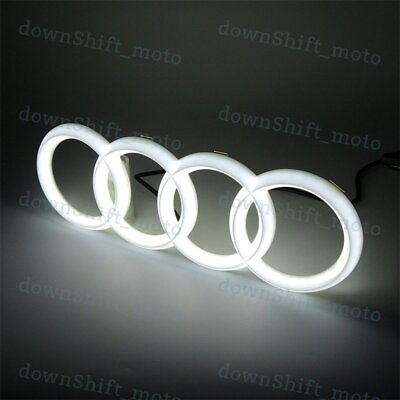 #ad X1 For Audi Chrome Grille Front Hood A1 A3 A4 A5 A6 A7 Q3 Q5 Q7 LED Emblem White