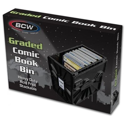 #ad BCW Graded Certified Comic Book Storage Plastic Bin Stackable Box Heavy Duty New