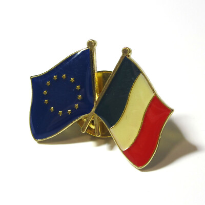 #ad NEW EU France Cross Friendship Country Flag Lapel Pin Patriotic Badge Brooches