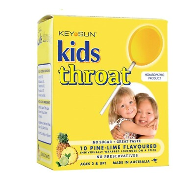 #ad Key Sun Kids Throat Lozenges 10 Pack Pine Lime Sore Throats Inflamed Gums