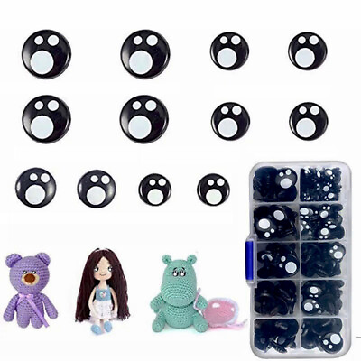 #ad 100PCS Black Safety Eyes For Teddy Bear Doll Toy Animal DIY Felting Accessories