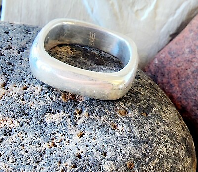 #ad Retired James Avery Soft Square Band Ring Size 10 Sterling Silver Neat Piece