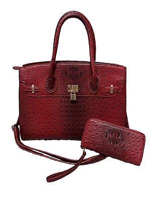 #ad Beautiful Red “Alligator” Purse With Wallet. Beautiful