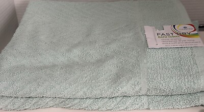 #ad Lot Of 2 Comfort Bay Fast Dry Mint Green Bath Towels 100% Cotton 30”x50”